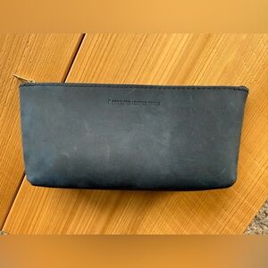 Deep water Blue Leather utility Pouch